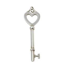 Pre Owned Tiffany & Co. Heart Key Sterling Silver Pendant