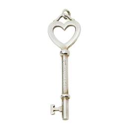 Pre Owned Tiffany & Co. Heart Key Sterling Silver Pendant