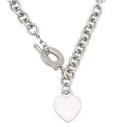 Pre Owned Tiffany & Co. Sterling Silver Heart Tag Toggle Necklace