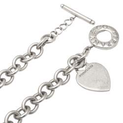 Pre Owned Tiffany & Co. Sterling Silver Heart Tag Toggle Necklace