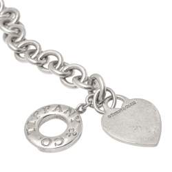 Pre Owned Tiffany & Co. Sterling Silver Heart Tag Toggle Necklace