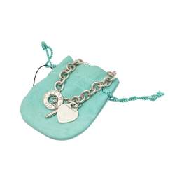 Pre Owned Tiffany & Co. Sterling Silver Heart Tag Toggle Necklace