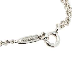 Pre Owned Tiffany & Co. Infinity Sterling Silver Double Chain Bracelet