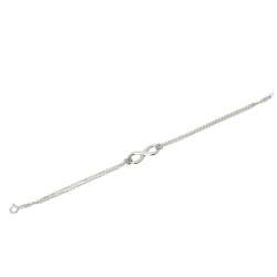 Pre Owned Tiffany & Co. Infinity Sterling Silver Double Chain Bracelet