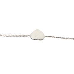 Pre Owned Tiffany & Co. Return To Tiffany Heart Tag Double Chain Sterling Silver Bracelet