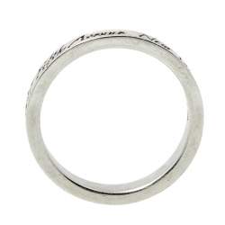 Pre Owned Tiffany & Co. Sterling Silver Notes Narrow Band Ring Size EU 49