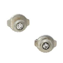 Pre Owned Tiffany & Co. Elsa Peretti Diamond Silver Stud Earrings