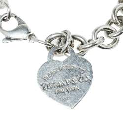 Pre Owned Tiffany & Co. Return to Tiffany Heart Tag Sterling Silver Charm Bracelet