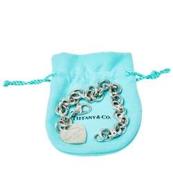 Pre Owned Tiffany & Co. Return to Tiffany Heart Tag Sterling Silver Charm Bracelet