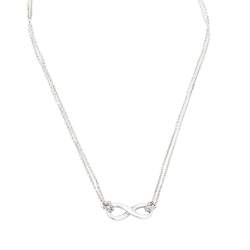 Pre Owned Tiffany & Co. Infinity Sterling Silver Double Strand Pendant Necklace
