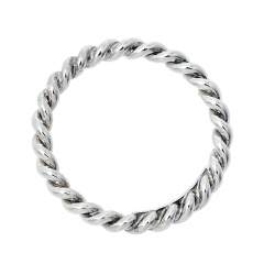 Pre Owned Tiffany & Co. Twist Sterling Silver Narrow Band Ring Size EU 51