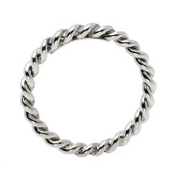 Pre Owned Tiffany & Co. Twist Sterling Silver Narrow Band Ring Size EU 51