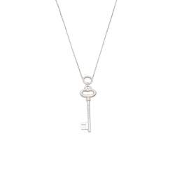 Pre Owned Tiffany & Co. Oval Key Sterling Silver Pendant Necklace