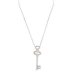 Pre Owned Tiffany & Co. Oval Key Sterling Silver Pendant Necklace