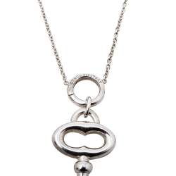 Pre Owned Tiffany & Co. Oval Key Sterling Silver Pendant Necklace