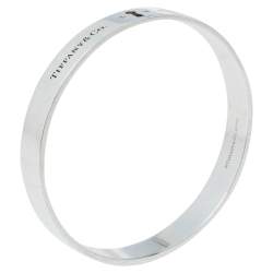 Pre Owned Tiffany & Co. Locks Diamond Sterling Silver Bangle Bracelet