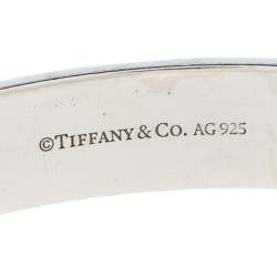 Pre Owned Tiffany & Co. Locks Diamond Sterling Silver Bangle Bracelet