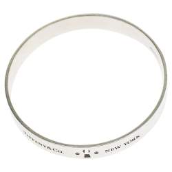 Pre Owned Tiffany & Co. Locks Diamond Sterling Silver Bangle Bracelet