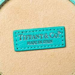 Pre Owned Tiffany & Co. Turquoise Leather Round Jewelry Case
