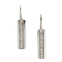 Pre Owned Tiffany & Co. Sterling Silver Atlas Bar Drop Earrings