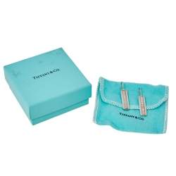 Pre Owned Tiffany & Co. Sterling Silver Atlas Bar Drop Earrings