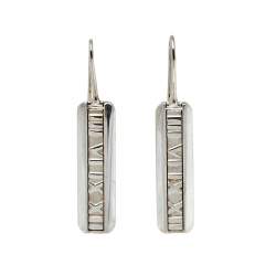 Pre Owned Tiffany & Co. Sterling Silver Atlas Bar Drop Earrings