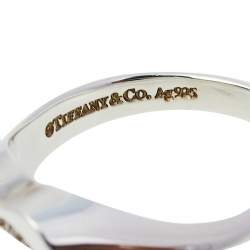 Pre Owned Tiffany & Co. Return To Tiffany Sterling Silver Heart Signet Ring Size EU 55