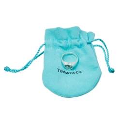 Pre Owned Tiffany & Co. Return To Tiffany Sterling Silver Heart Signet Ring Size EU 55