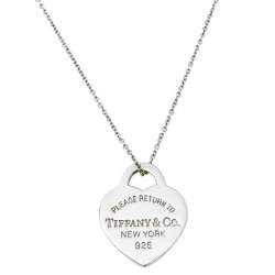 Tiffany & Co. Return to Tiffany Heart Pendant Necklace Silver 925 With Pouch