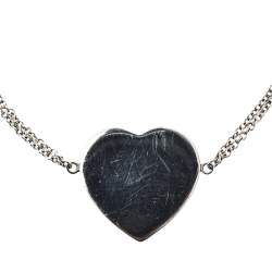 Pre Owned Tiffany & Co. Return To Tiffany Heart Tag Double Chain Sterling Silver Bracelet