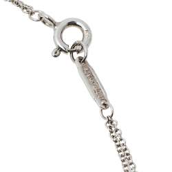 Pre Owned Tiffany & Co. Return To Tiffany Heart Tag Double Chain Sterling Silver Bracelet