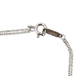 Pre Owned Tiffany & Co. Return To Tiffany Heart Tag Double Chain Sterling Silver Bracelet