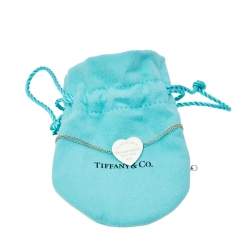 Pre Owned Tiffany & Co. Return To Tiffany Heart Tag Double Chain Sterling Silver Bracelet