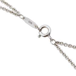 Pre Owned Tiffany & Co. Infinity Sterling Silver Double Strand Pendant Necklace