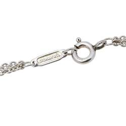 Pre Owned Tiffany & Co. Infinity Sterling Silver Double Strand Pendant Necklace