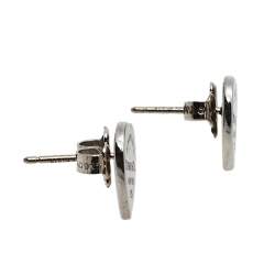 Pre Owned Tiffany & Co. Return To Tiffany Mini Heart Tag Silver Stud Earrings