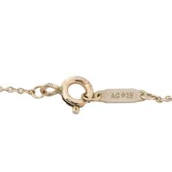 Pre Owned Tiffany & Co. Return to Tiffany Pink Enamel Double Heart Tag Silver Pendant Necklace