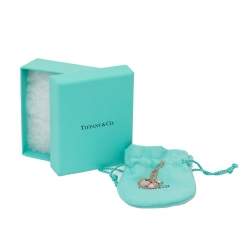 Pre Owned Tiffany & Co. Return to Tiffany Pink Enamel Double Heart Tag Silver Pendant Necklace