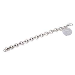 Pre Owned Tiffany & Co. Return to Tiffany Round Tag Sterling Silver Charm Bracelet