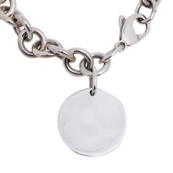 Pre Owned Tiffany & Co. Return to Tiffany Round Tag Sterling Silver Charm Bracelet
