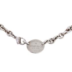 Pre Owned Tiffany & Co. Return to Tiffany Oval Tag Choker Necklace