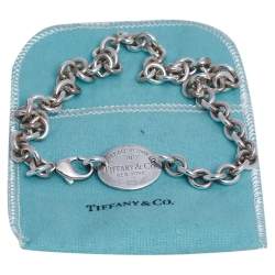 Pre Owned Tiffany & Co. Return to Tiffany Oval Tag Choker Necklace