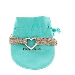 Pre Owned Tiffany & Co. Sterling Silver Heart Mesh Bracelet