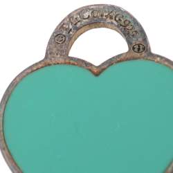Pre Owned Tiffany & Co. Sterling Silver Blue Heart Tag Charm/ Pendant
