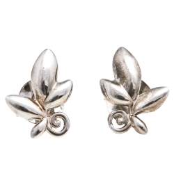 Pre Owned Tiffany & Co. Paloma Picasso Sterling Silver Olive Leaf Earrings