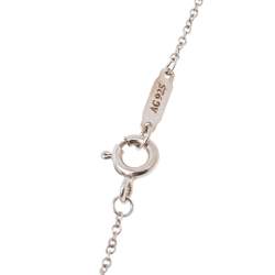 Pre Owned Tiffany & Co. Sterling Silver Diamond Daisy Key Pendant Chain Necklace