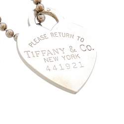 Pre Owned قلادة تيفاني آند كو. ريترن تو تيفاني بحلية قلب فضية