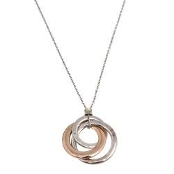 Pre Owned Tiffany & Co. Tiffany 1837 Interlocking Circles Rubedo and Silver Pendant Necklace