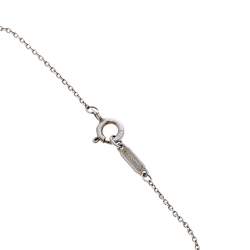 Pre Owned Tiffany & Co. Sterling Silver Enamel Beaded Heart Key Pendant Necklace