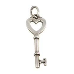 Pre Owned Tiffany & Co. Sterling Silver Heart Key Pendant